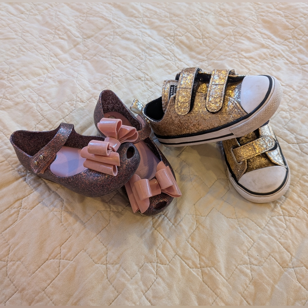 Toddler Sparkly Glittery 7C Shoe Bundle